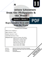 Representative Texts and Authors From The World: Quarter 2 - Module 7