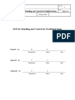 SOP For Handling and Control For Prohibited Items