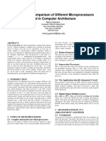 Analysis and Comparison of Different Microprocessors