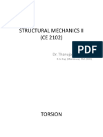 Structural Mechanics Ii (CE 2102) : Dr. Thanuja Kulathunga