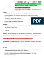 CBSE Class 10 Biology Activity Chapter: Life Processes