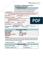 Cambridge English Language Assessment Registration Form 2021 Candidate Details