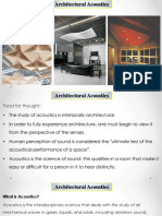 Architectural Acoustics 