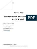 Groupe PSA "Customer-Specific Requirements For Use With IATF 16949"