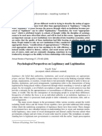 Psychological Perspectives On Legitimacy and Legitimation