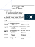 Self-Learning Module For Grade 11: Science Earth and Life Science Directions For The User