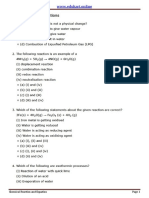 Chemical Equations and Reactions Worksheet