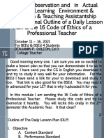 FS 1 2 - Outline of A Lesson Plan The 16 Code of Ethics of A Professional T