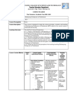 Teaching TLE For Elemetary Grades Syllabus 2020 2021 by Jeiar Burgos