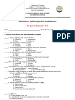 Introduction To The Philosophy of The Human Person S-: 1st Quarter Summative Test