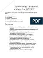 Homeroom Guidance Class Observation Tool For School Year 2021-2022