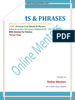 1150 - Previous Year Idioms & Phrases Asked in Various SSC Exams