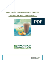 Control of Listeria Monocytogenes Guidance For The US Dairy Industry