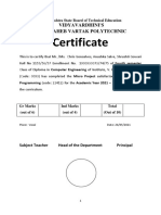Certificate: Vidyavardhini'S Bhausaheb Vartak Polytechnic