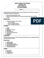 English Language and Literature Code No. 184 Class X (2021-22) Term Wise Syllabus Term - I