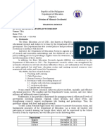 Division of Misamis Occidental Training Design Action Research Seminar Workshop Venue: TBA Date: TBA Time: 8:00 AM - 4:30 PM A. Rationale