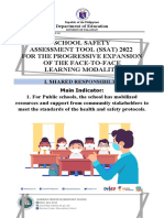 School Safety Assessment Tool (Ssat) 2022 For The Progressive Expansion of The Face-To-Face Learning Modality