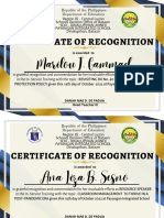 Certificate of Recognition