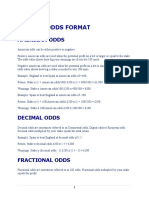 Betting Odds Format