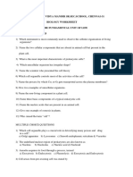 Cell Worksheet