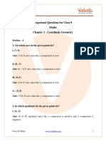 Important Questions For Class 9 Maths Chapter 3 - Coordinate Geometry