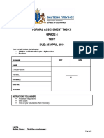 Grade 4 Task 1 Test T2 2014