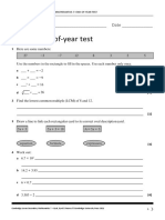 LS Maths 7 End of Year Test