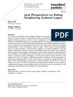 Eli Warin 2018 Anthropological Perspectives On Eating Disorders Deciphering Cultural Logics