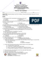 DIAGNOSTIC TEST - MAPEH 9 With Key Correction