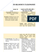 CHANGES TO BLOOMs TAXONOMY