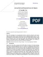 Interaction Between Real and Financial Sectors in Nigeria: A Causality Test