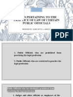 Public Officers Who Are Prohibited To Practice Law