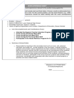 CS Form No. 212 Attachment Work Experience Sheet