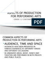 Aspects of Production For Performing Arts