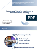 Technology Transfer Challenges in Pharmaceutical Industry