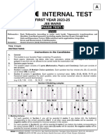 (Set-A) First Year Mains (PH-1) 31-07-2023 Q.P