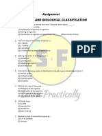 Assignment Living World and Biological Classification