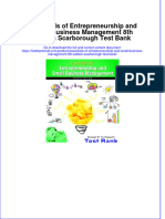 Full Download PDF of Essentials of Entrepreneurship and Small Business Management 8th Edition Scarborough Test Bank All Chapter