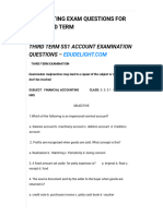 Accounting Exam Questions For Ss1 Third Term