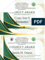 Conduct Award - G10