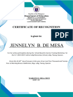 Certificate of Recognition Inset