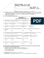 STRAIGHT LINES TEST PAPER