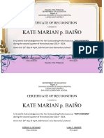 Certificate of Recognation