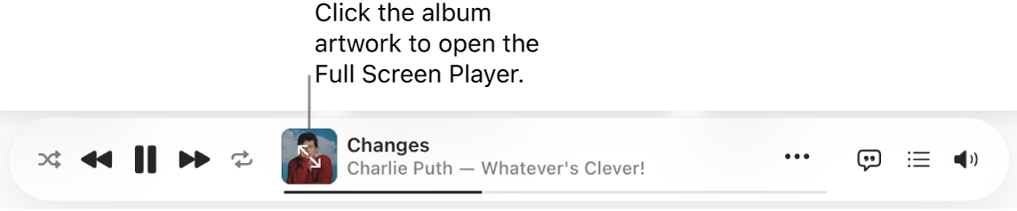 The bottom of Apple Music with a song playing.