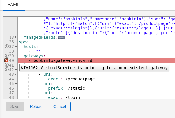 YAML Editor Showing Error Tool Tip