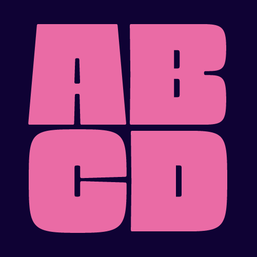 Thumbnail of the typeface Chonk, depicting the letters ABCD