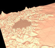 Terrain rendering of Puget Sound with circular ROI query.