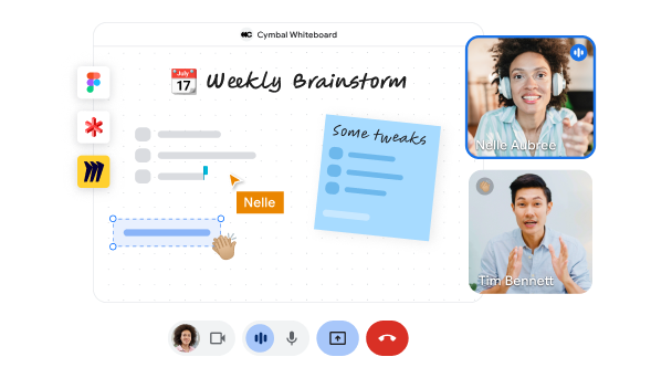 Whiteboard in live Google Meet with two team members
