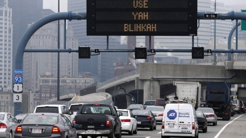 photo of traffic sign in Boston