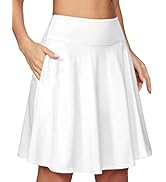 IUGA 20" Knee Length Skorts Skirts for Women with Pockets High Waisted Tennis Skirts Long Casual ...